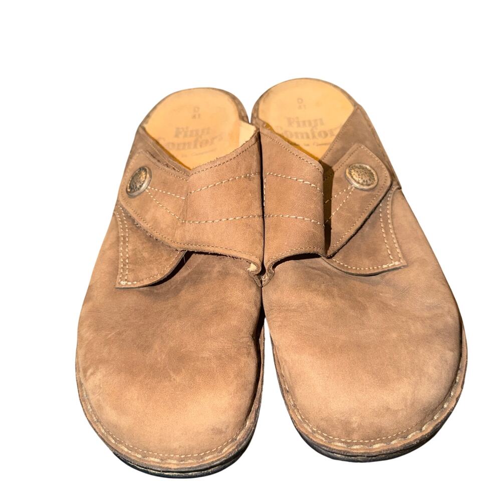 Finn Comfort Santa Fe Clogs Women's Size 10 Brown Nubuck Leather Comfort Shoe